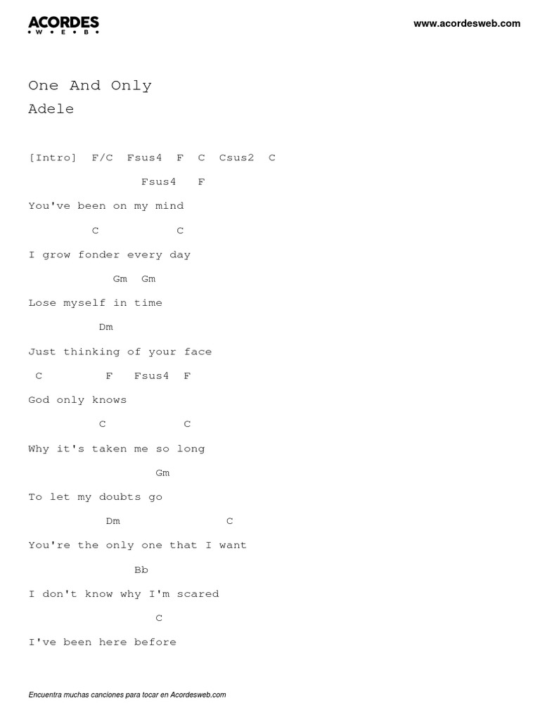 One and Only: Adele | PDF