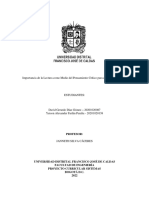 Importancia de La Lectura Como Medio Del Pensamiento Crítico para El Desarrollo Social Farfán Yeison - Díaz David