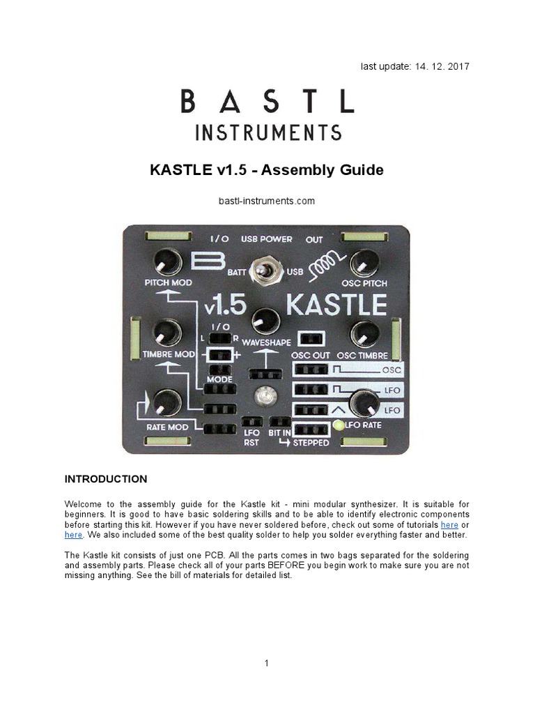 Kastle v1.5 Assembly Guide | PDF | Electrical Connector | Printed ...