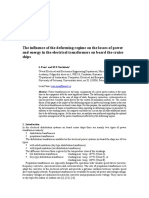 The Influence of The Deforming Regime On The Losses of Power and Energy in The Electrical Transformers On Board The Cruise Ships