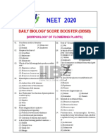 NEET 2020 DAILY BIOLOGY SCORES BOOSTER ON MORPHOLOGY OF FLOWERING PLANTS