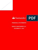 Financial Statements of Banco Santander S.A. for 2007