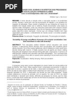 A SOCIABILIDADE DOS JOVENS E OS EFEITOS DOS PROCESSOS DE SOCIALIZAÇÃO INTRAESCOLARES