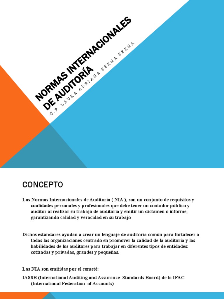 U1.2 Normas Internacionales de Auditoria | PDF | Auditoría | Contralor