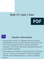 Spelling Tracker - Rule 17 - Tion Sion