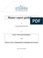 Master Report Guidelines