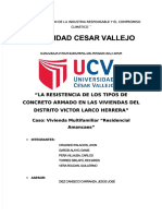 Resistencia del concreto armado en viviendas multifamiliares