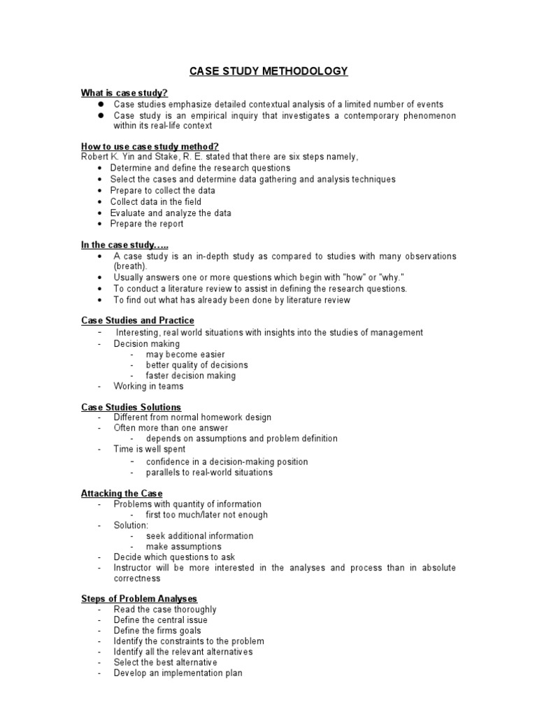 Case Study Methodology With Sample Case Questions | PDF | Business