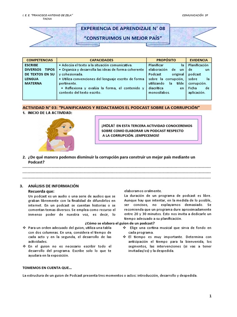 Exp 08 Act Ividad 03 | PDF | Podcast | Corrupción política