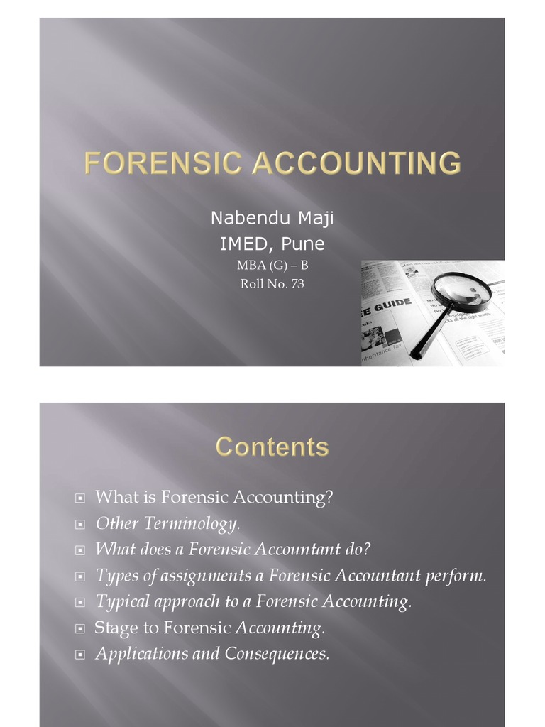 Forensic Accounting Audit Forensic Science