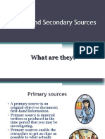 Primary and Secondary Sources