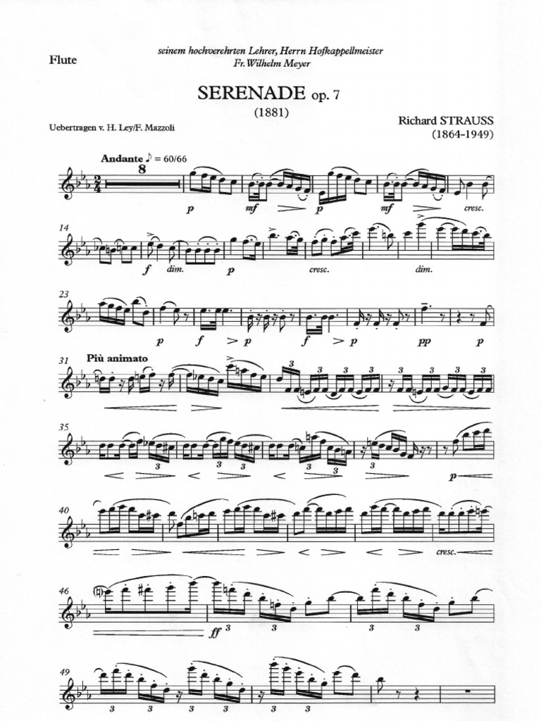 Strauss R Serenade Op 7 Flute And Piano Pdf