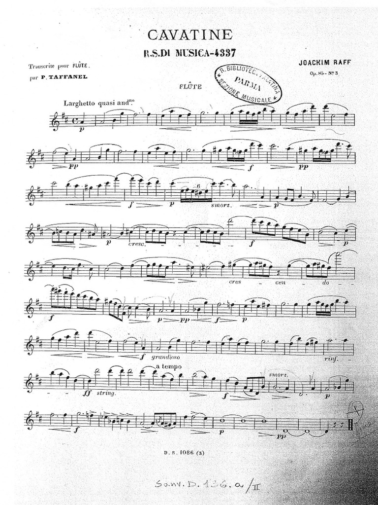 Raff Taffanel Cavatine Flute PDF