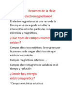 Resumen de La Clase ¿Que Es El Electromagnetismo?