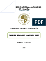 Plan de Trabajo de Acreditacion 2020 UNAH