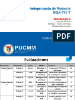 Anteproyecto de Memoria - Sesión 6 Metodología II