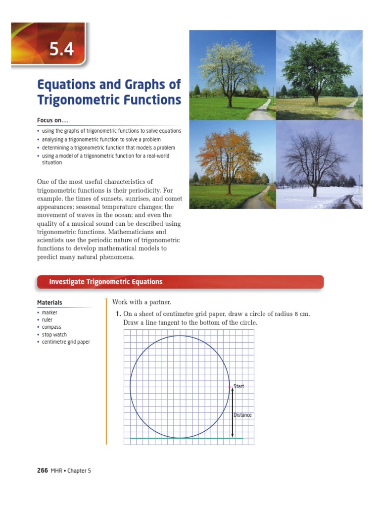 7.4 - Equations and Graphs of Trigonometric Functions | PDF ...