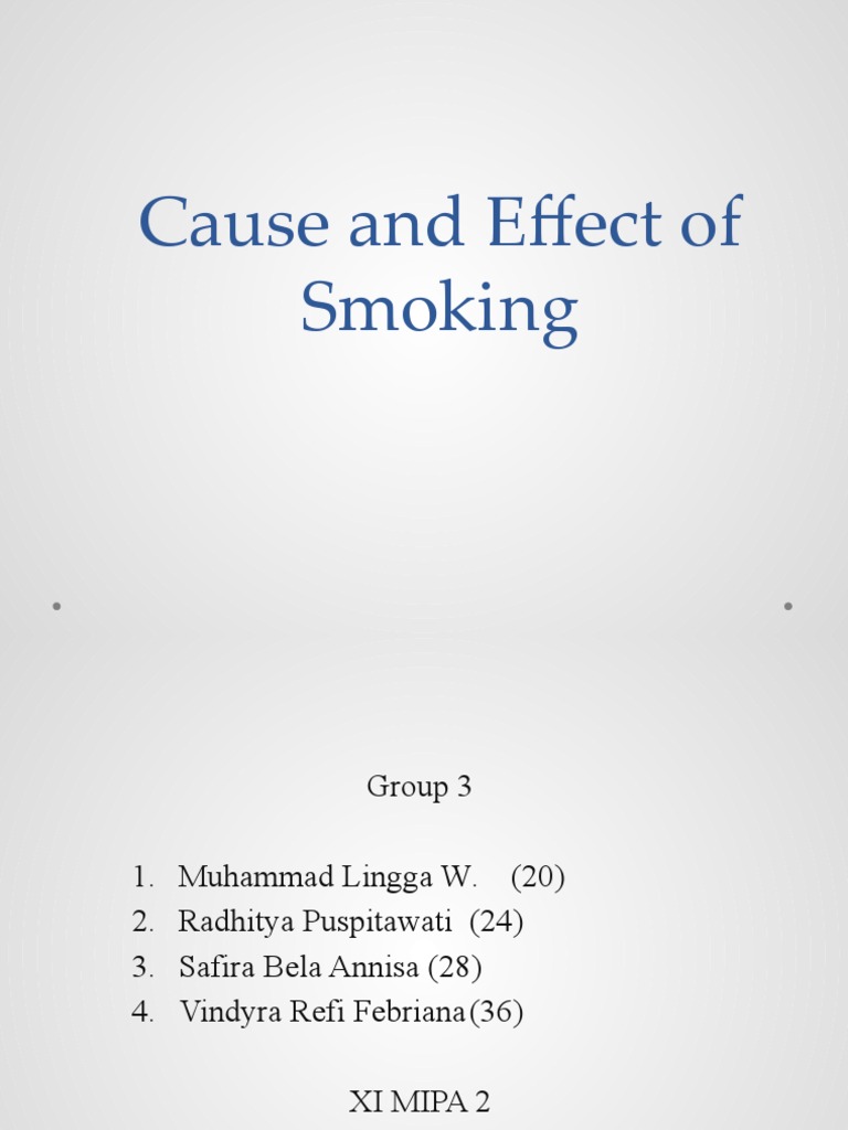 Cause and Effect of Smoking | PDF