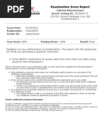 Examination Score Report 1z0 051