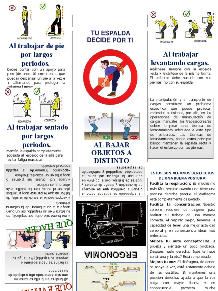 Plegable Higiene Postural | PDF | Factores humanos y ergonomía