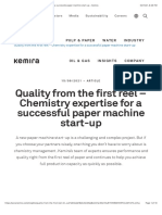 Quality From The First Reel - Chemistry Expertise For A Successful Paper Machine Start-Up - Kemira