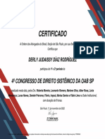 Certificado Oabsp DIREITO SISTEMICO 2022 Derly Judaissy Díaz Rodríguez 