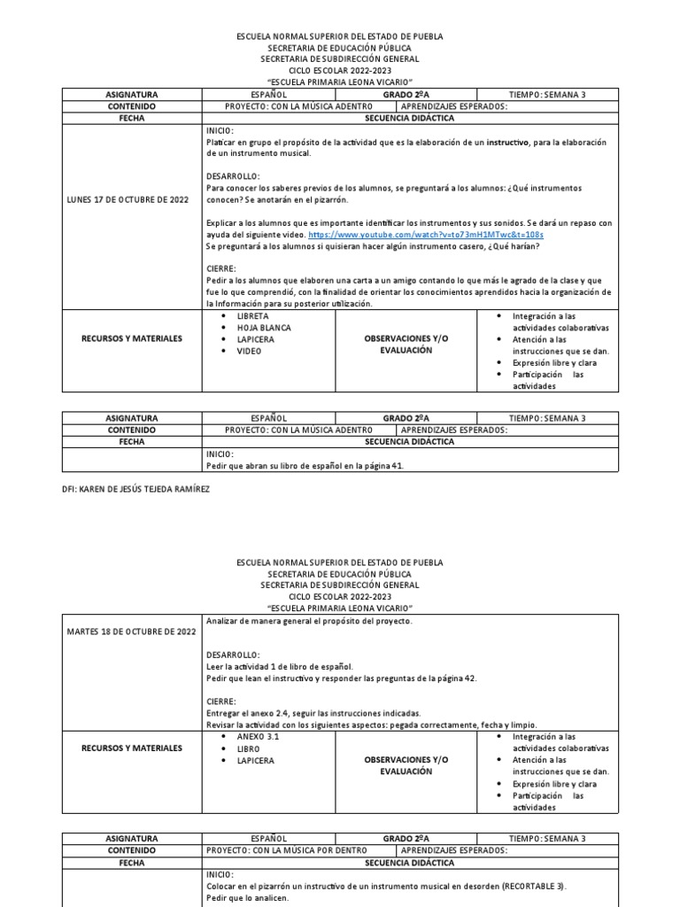Planeaci n del 17 al 21 pdf educaci n primaria evaluaci n