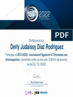 Congresso Int de Thrombosis and Anticoagulation  Derly Judaissy Díaz Rodríguez 