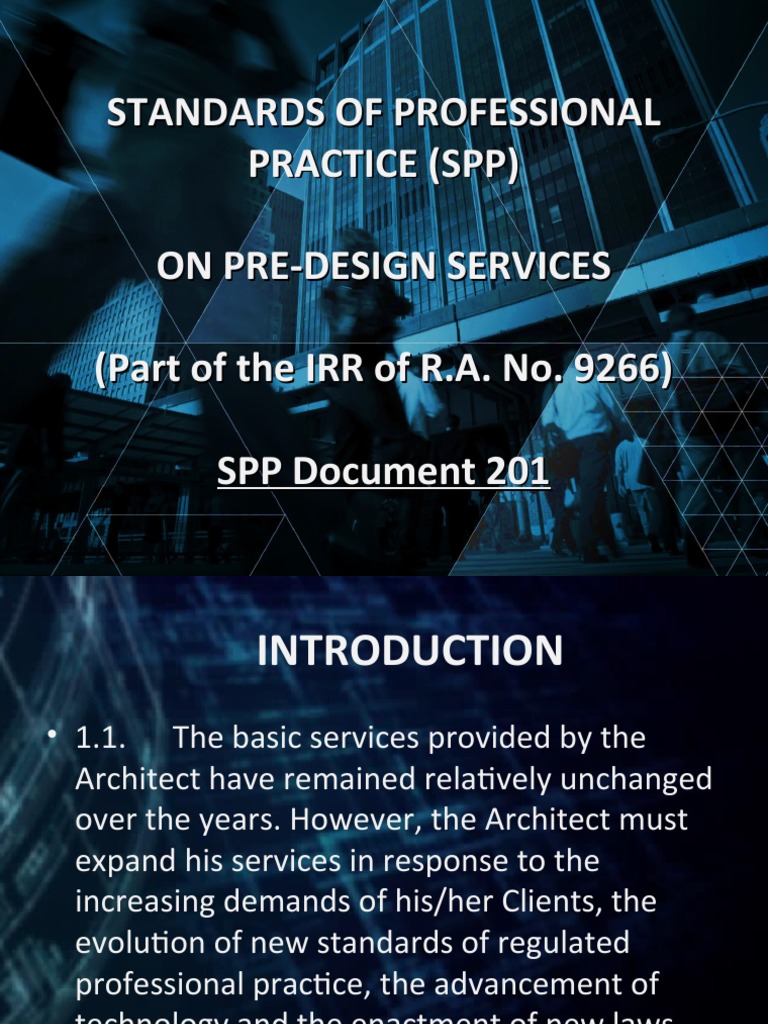 Standards of Professional Practice in Architecture | PDF | Architect ...