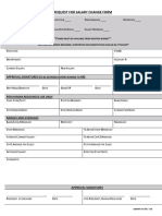 Request For Salary Change Form