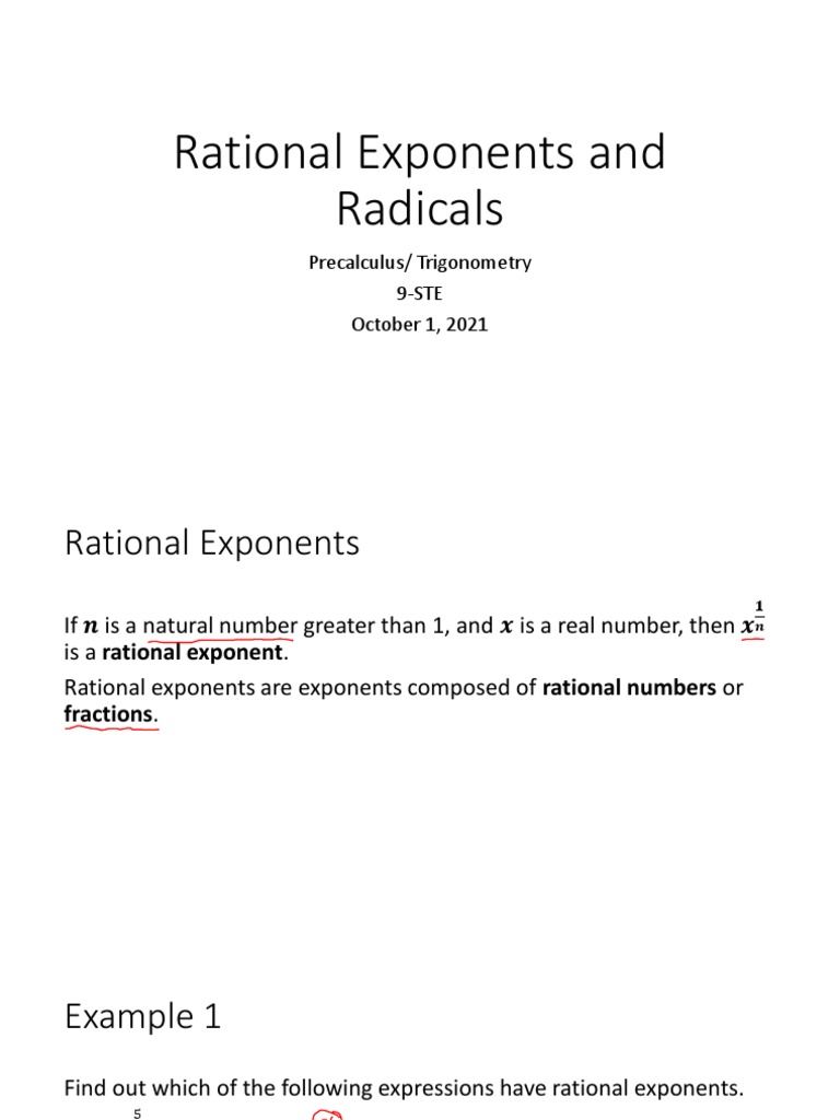 Understanding Rational Exponents and Radicals | PDF | Multiplication ...