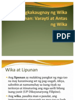 Wika at Lipunan