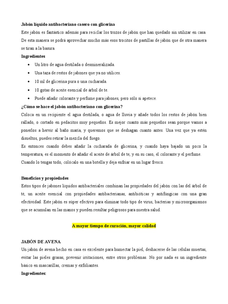 Pastillas de jabon casero hechas en casa con propiedades.