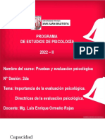 Tema 2 Pruebas y Evaluación Psicológica. 2022-2 LORE