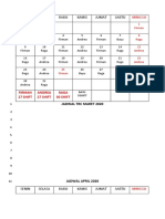 Senin Selasa Rabu Kamis Jumat Sabtu: Firman 27 Shift Andrea 27 Shift Raga 30 Shift