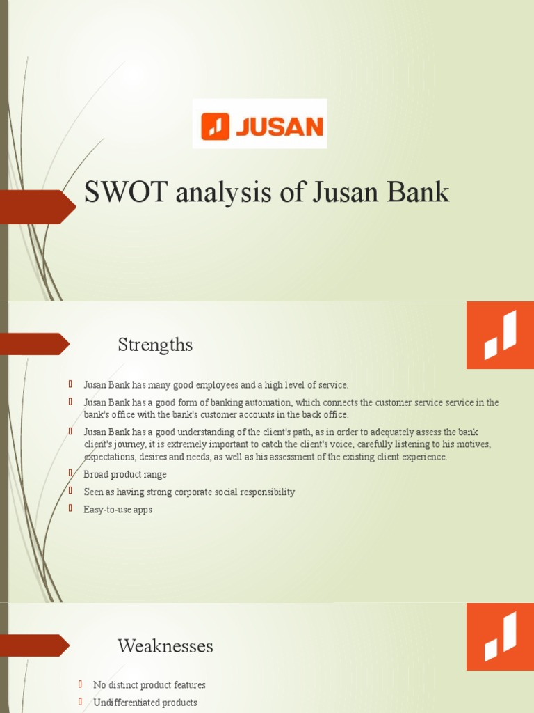 SWOT Analysis of Jusan Bank | PDF | Popular Culture & Media Studies ...