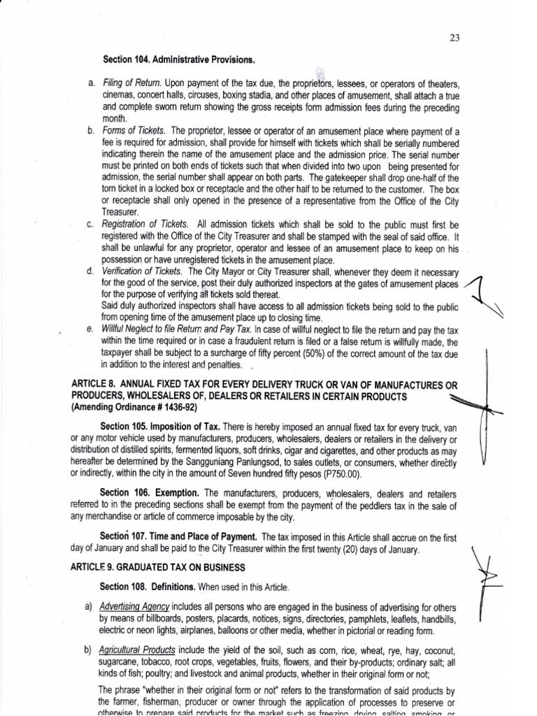 Dagupan City Revenue Code | PDF