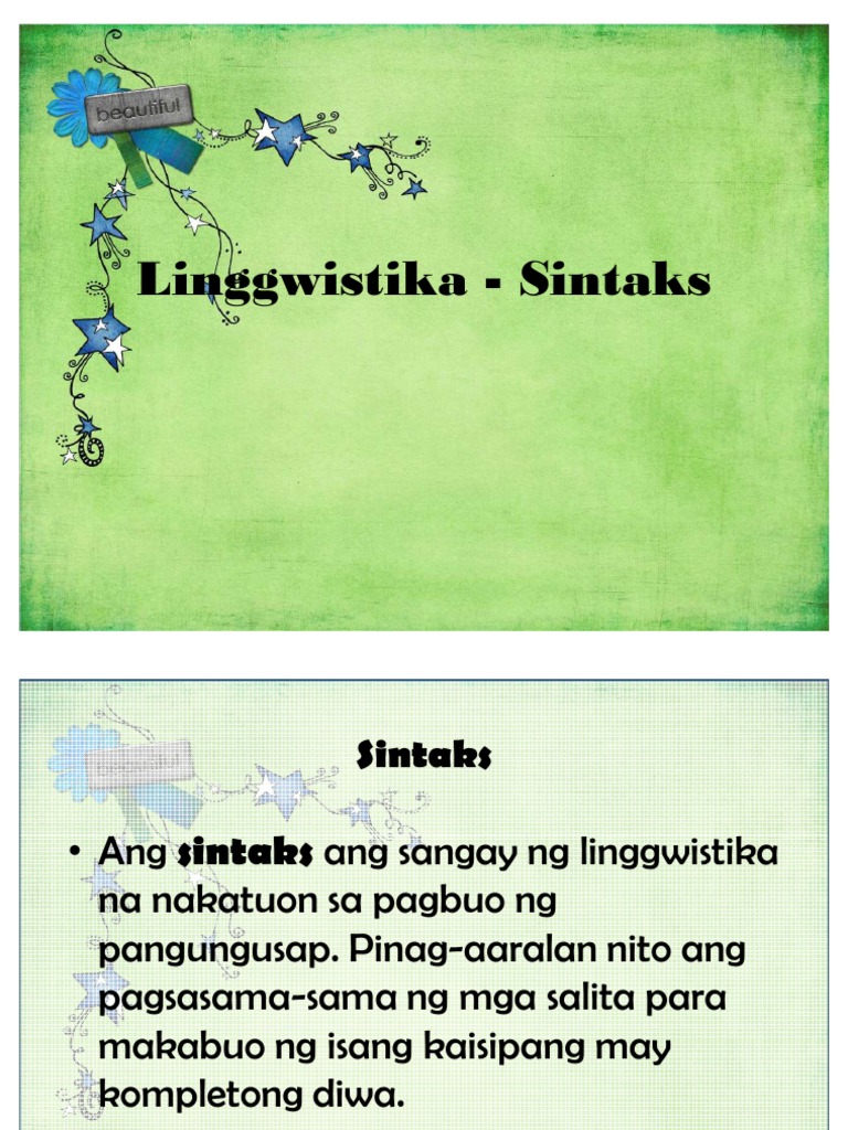 Linggwistika - Sintaks | PDF