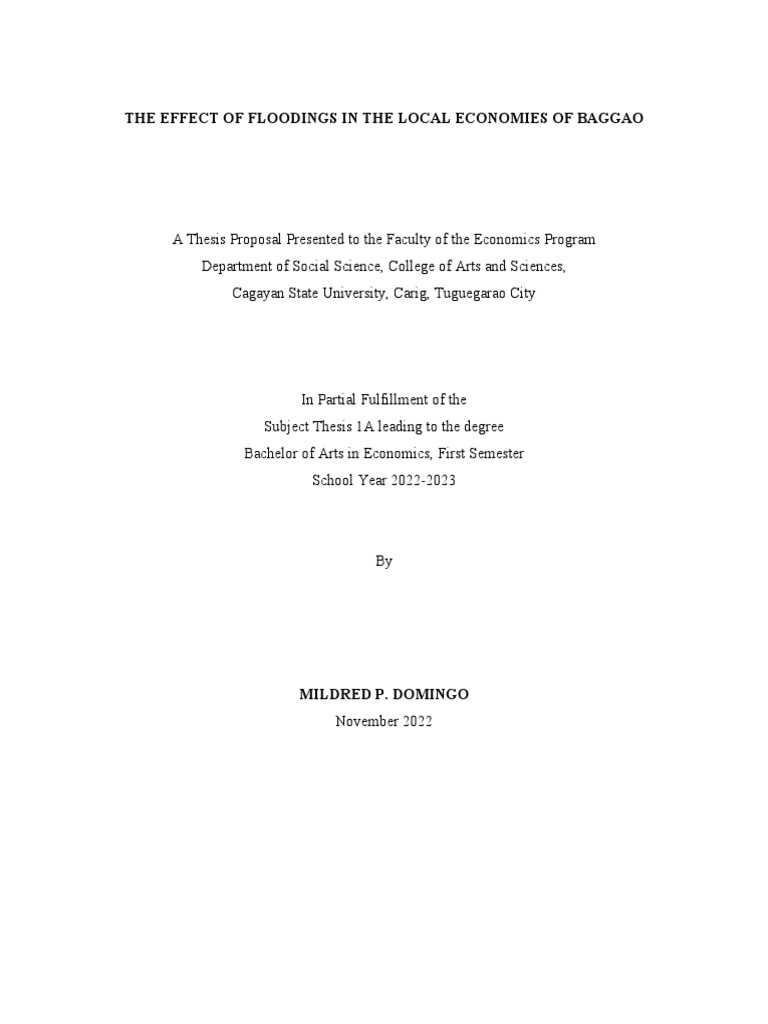 Thesisproposaldefense Flood Pdf Flood Survey Methodology