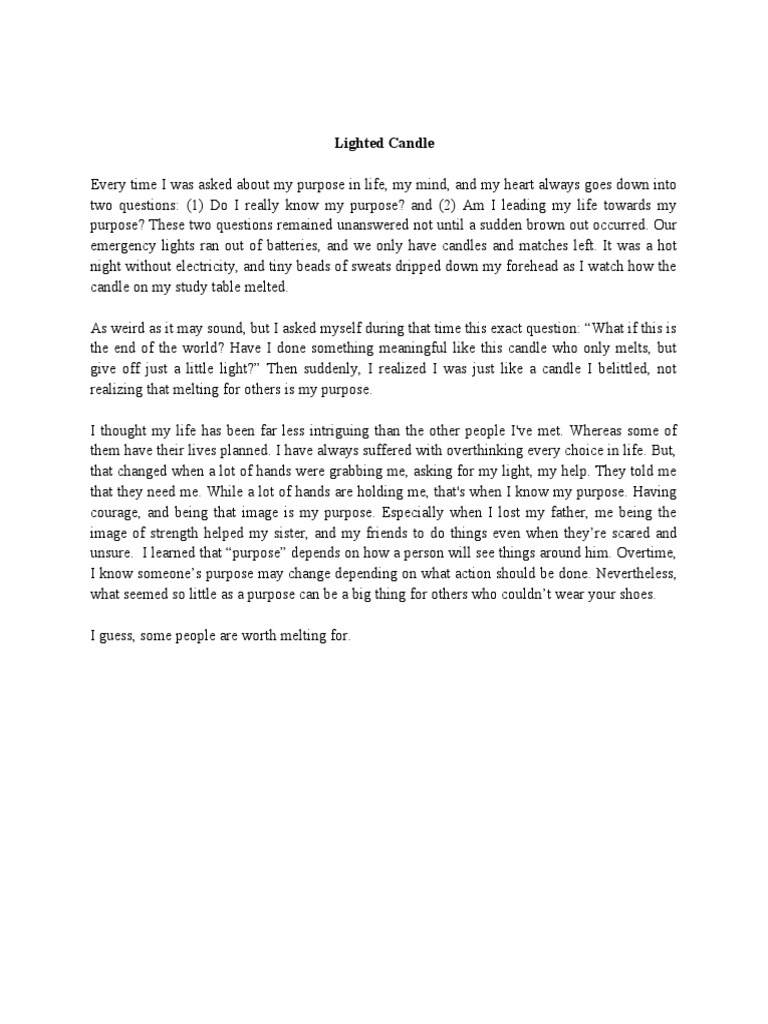 Lighted Candle PDF