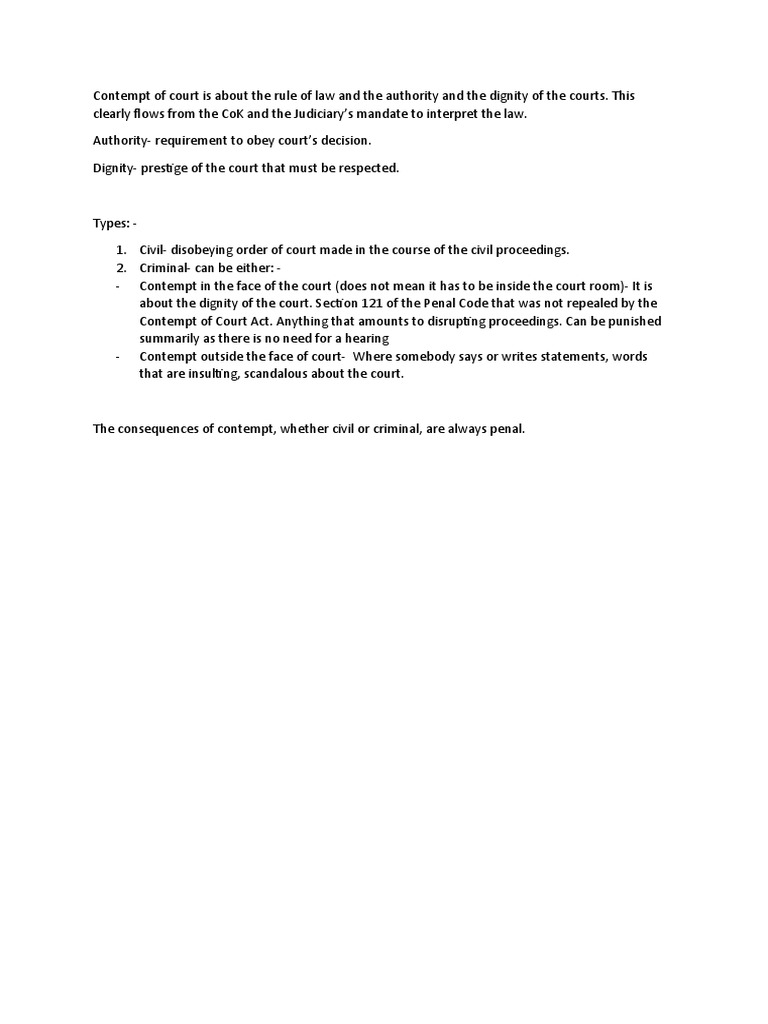 Contempt of Court PDF Contempt of Court PDF
