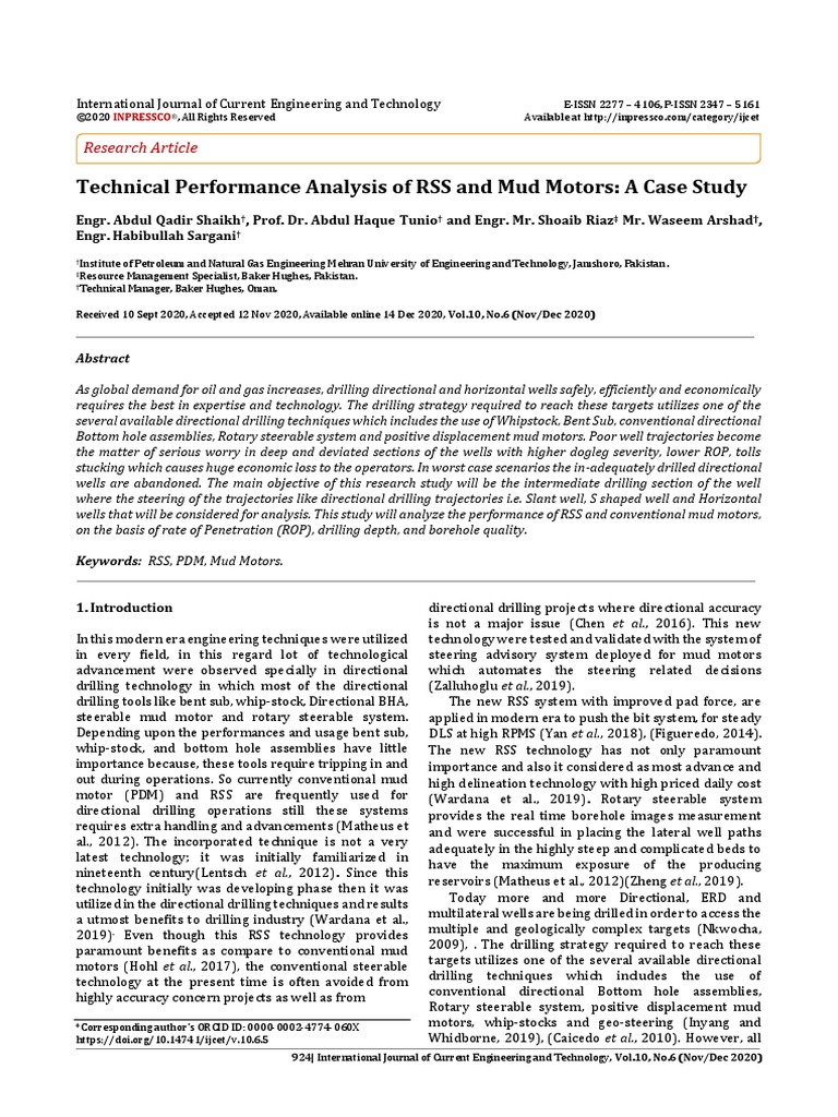 Technical Performance Analysis of RSS and Mud Motors - A Case Study ...