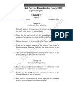 WBCS (Main Exam) - 2000 HISTORY Paper I (English Version) Question Paper