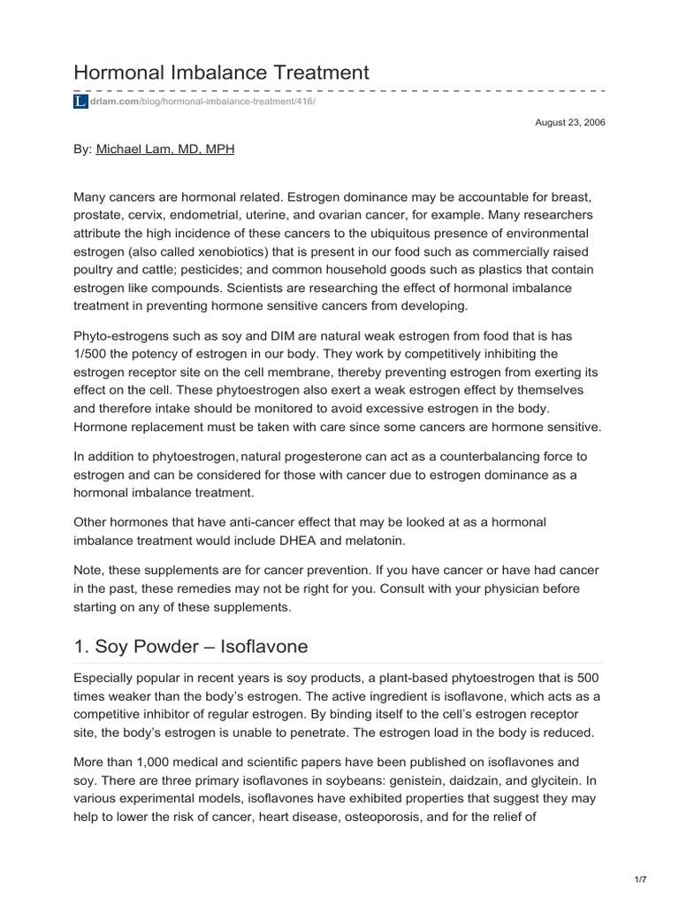 Hormonal Imbalance Treatment PDF