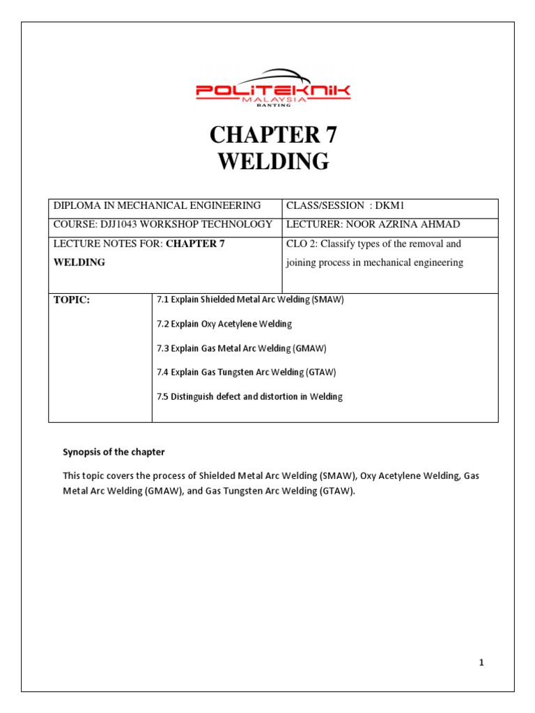 CHAPTER 7 - Welding | Download Free PDF | Welding | Construction