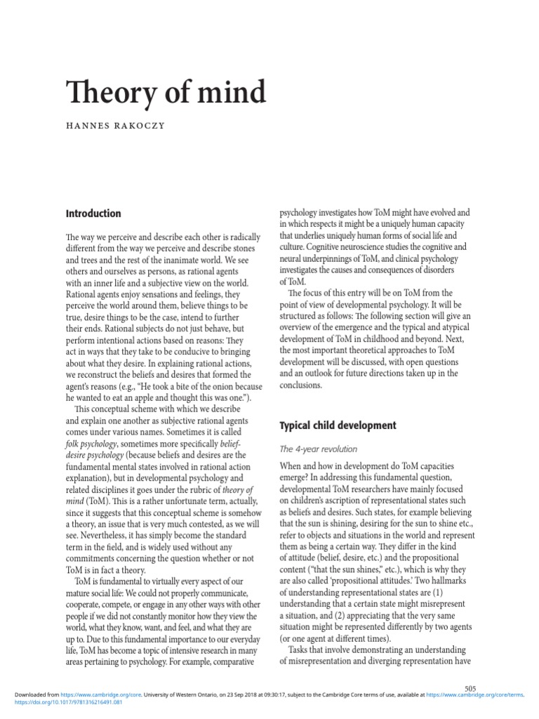 The Development And Education Of The Mind – JSEFUE