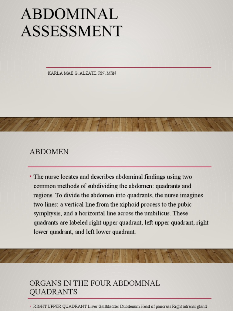 Abdominal Assessment Guide for Nurses | PDF | Abdomen | Labia