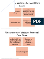 Strengths and Weaknesses Watsons