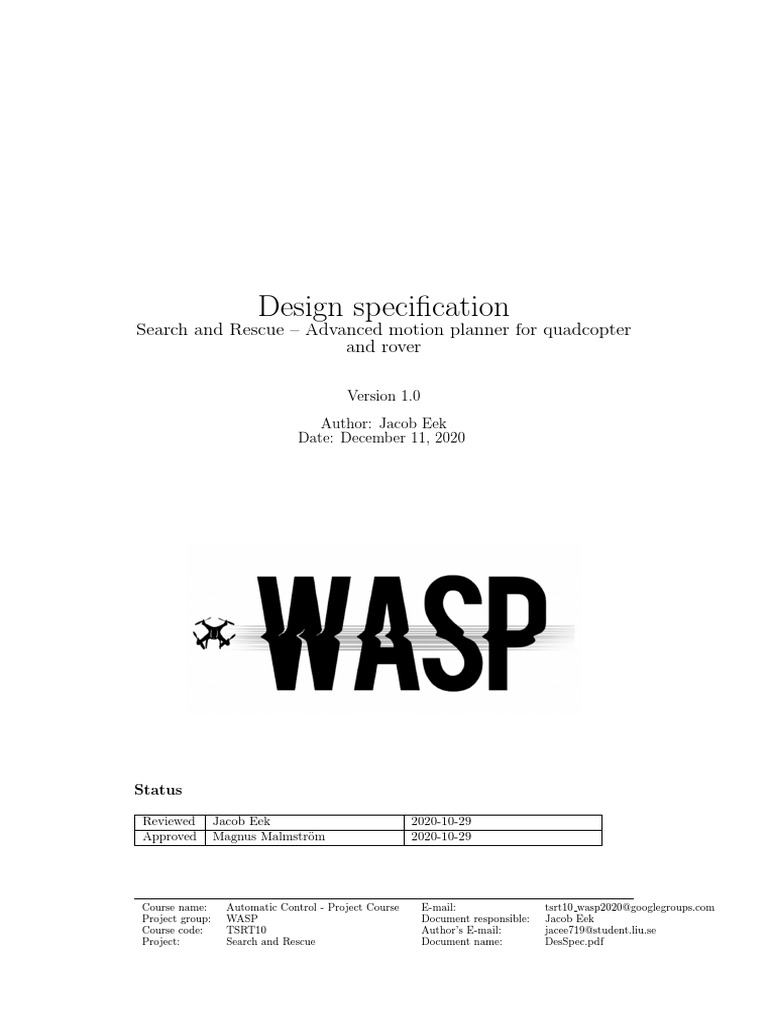 Design Spec WASP UAV | PDF | Computer Science | Computing