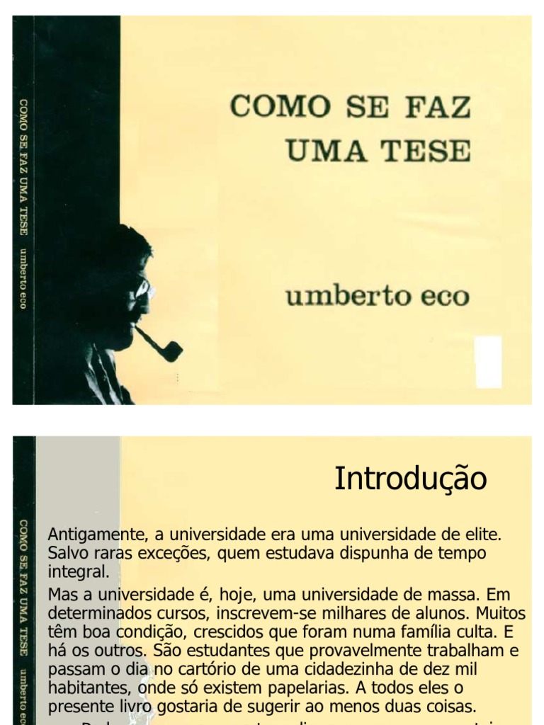 Como se faz uma tese umberto eco livros science